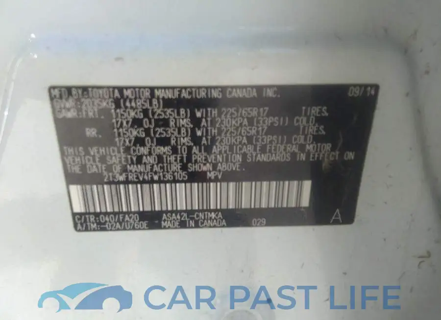 2T3WFREV4FW136105# 9