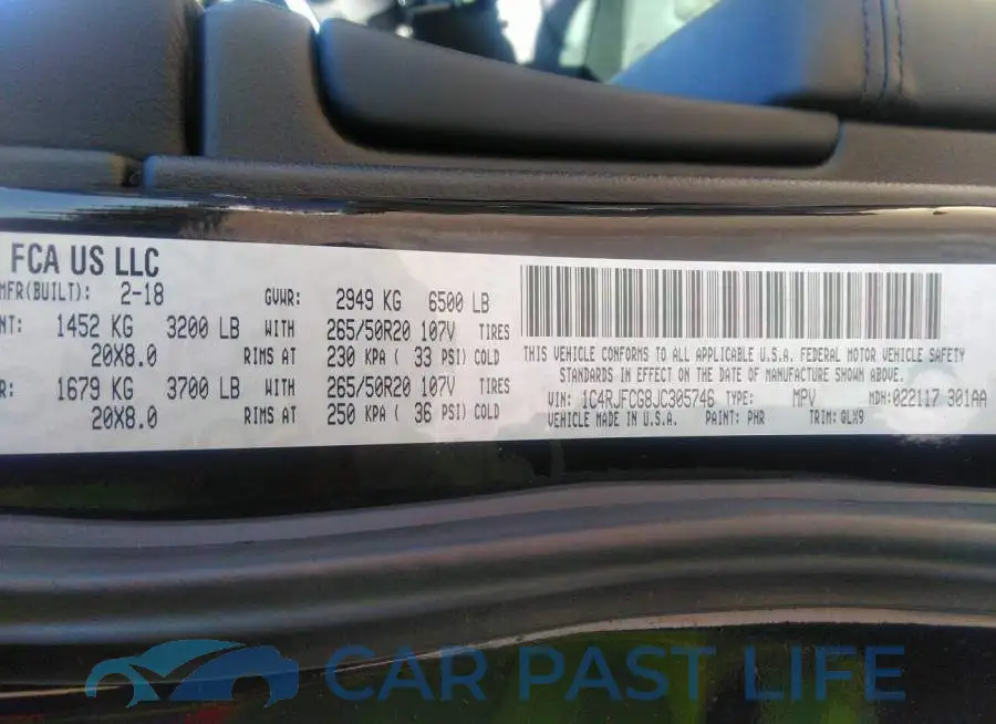 1C4RJFCG8JC305746# 9
