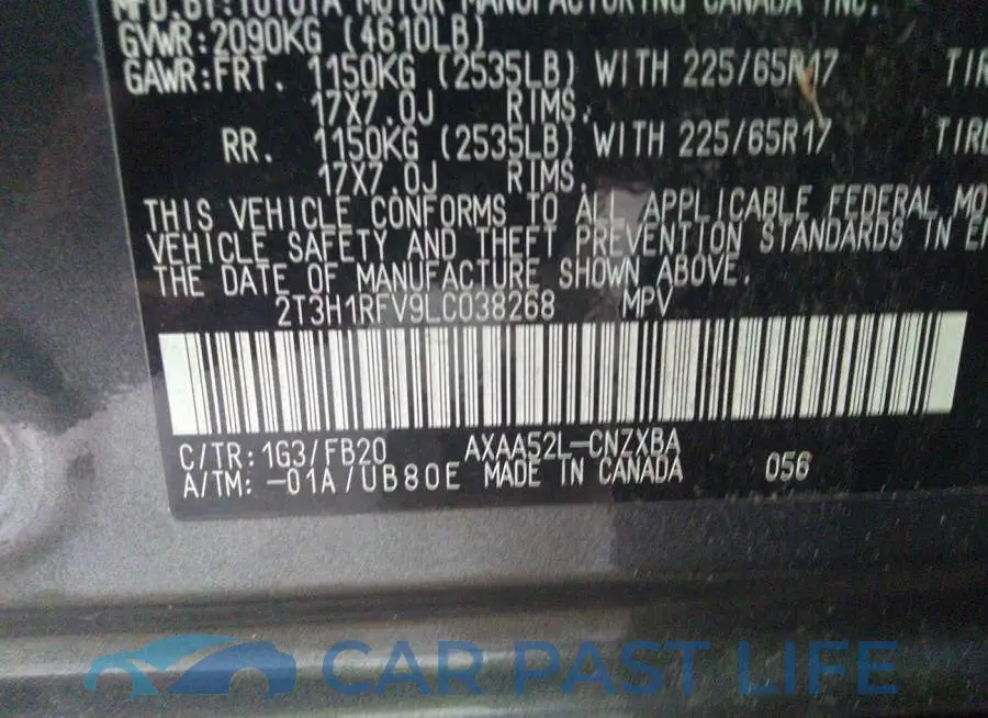 2T3H1RFV9LC038268# 9