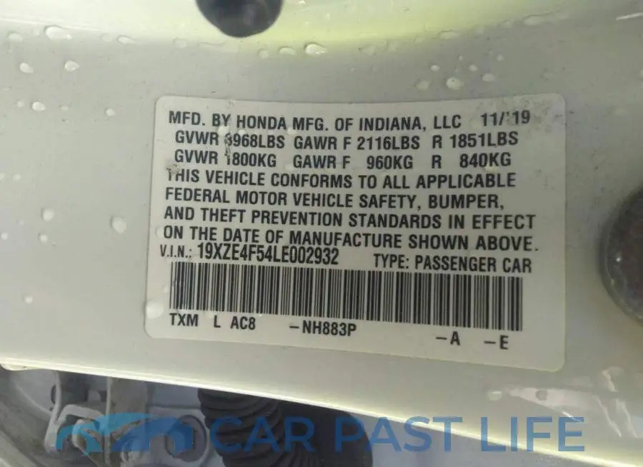 19XZE4F54LE002932# 9