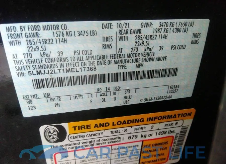 5LMJJ2LT1MEL17368# 9