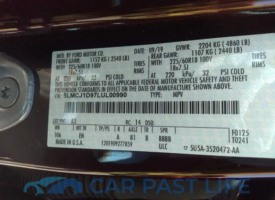 5LMCJ1D97LUL00990# 9