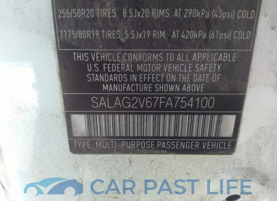 SALAG2V67FA754100# 9