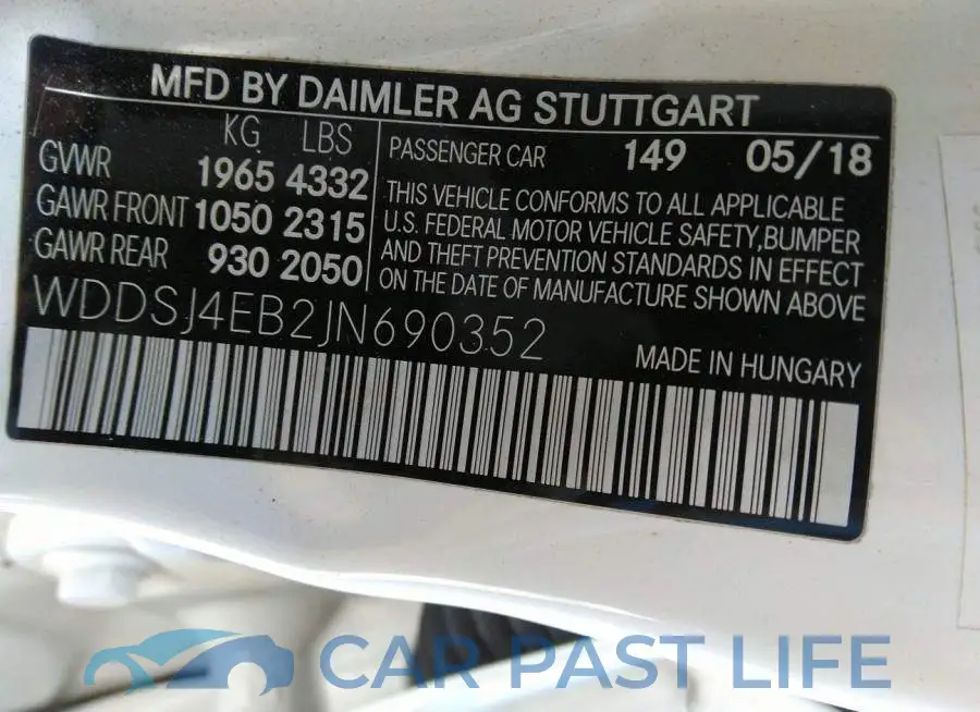 WDDSJ4EB2JN690352# 9