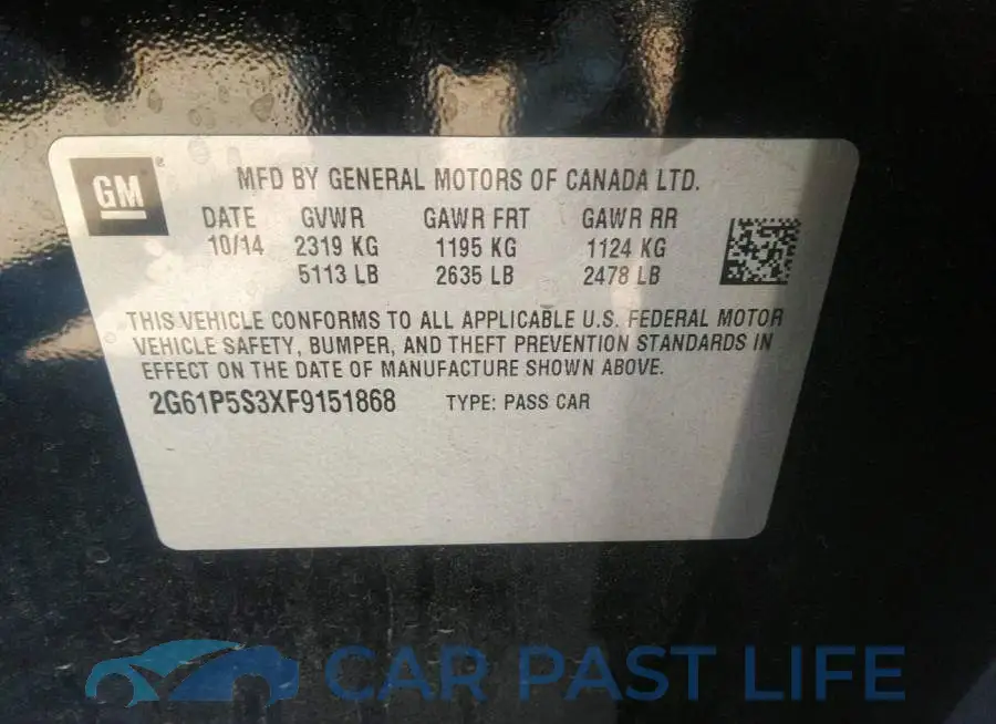 2G61P5S3XF9151868# 9
