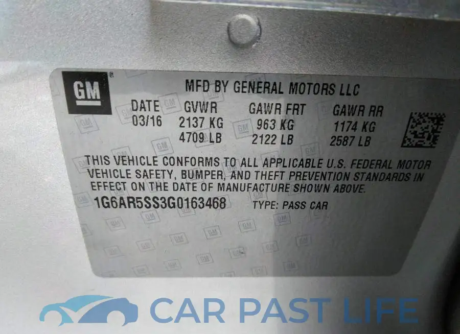 1G6AR5SS3G0163468# 9