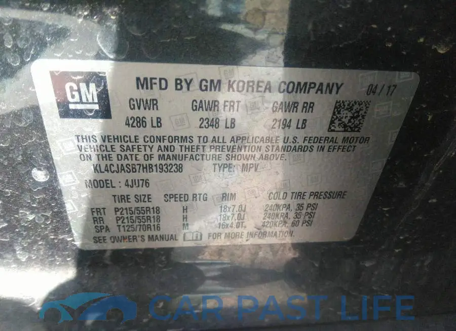KL4CJASB7HB193238# 9