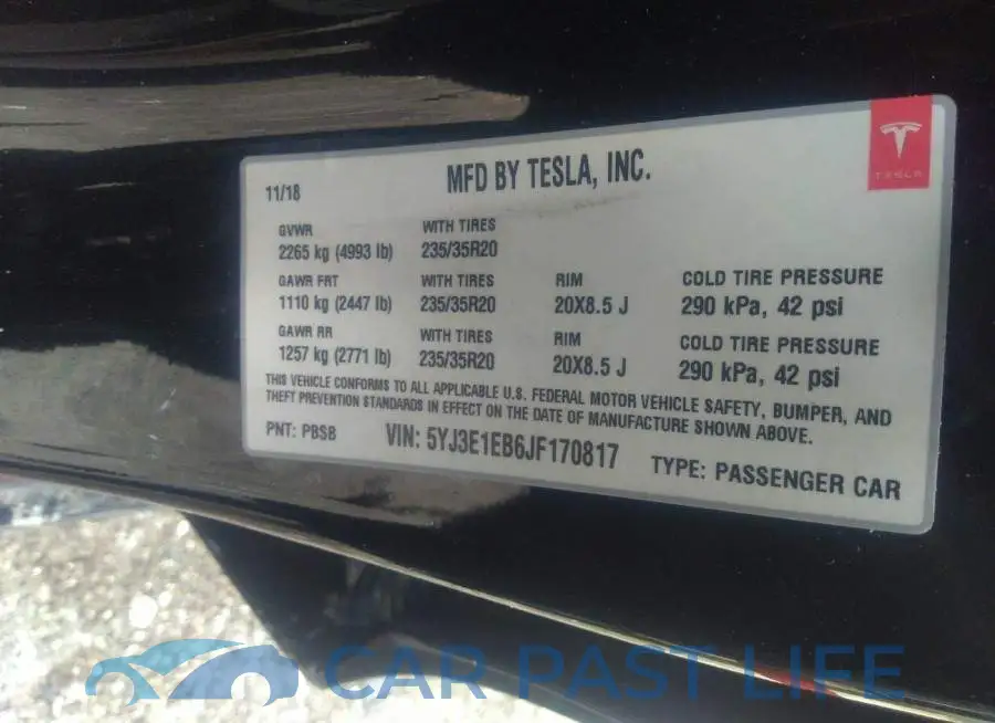 5YJ3E1EB6JF170817# 9