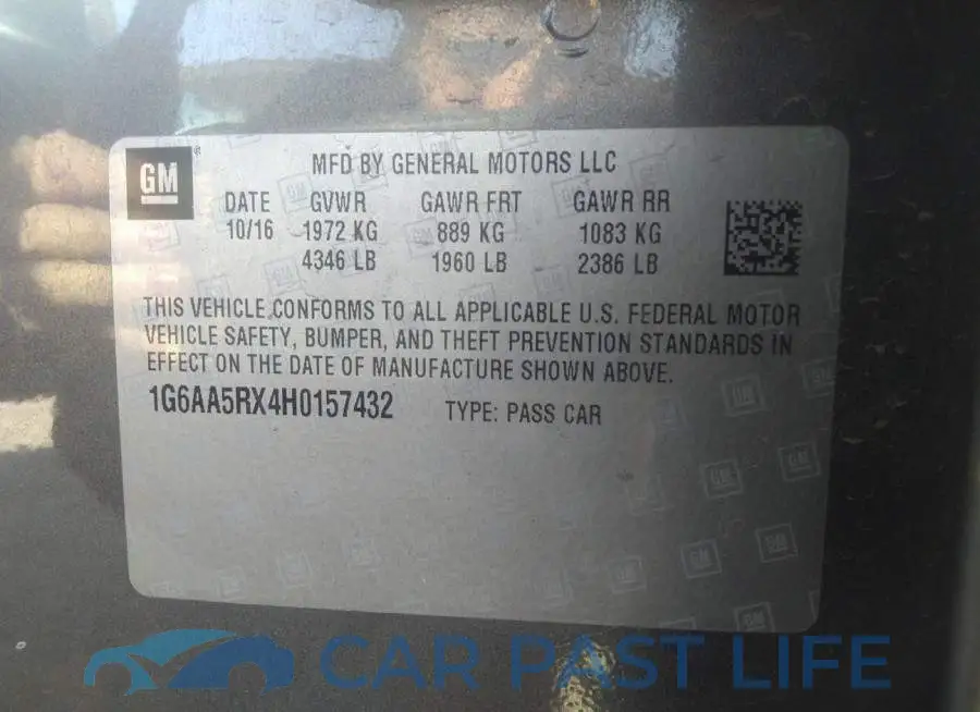 1G6AA5RX4H0157432# 9