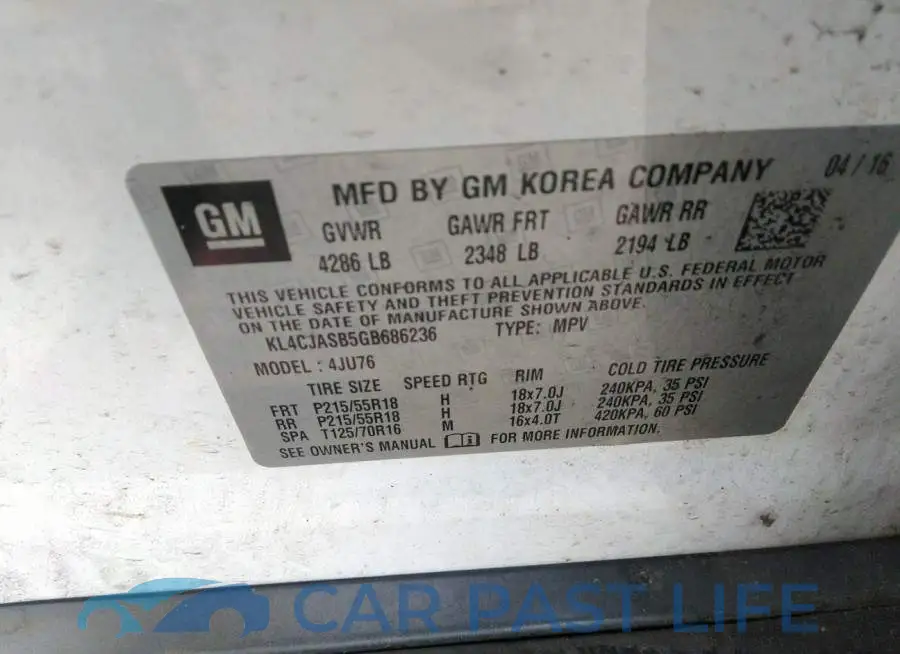 KL4CJASB5GB686236# 9
