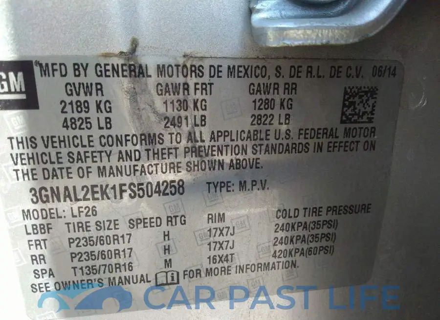 3GNAL2EK1FS504258# 9