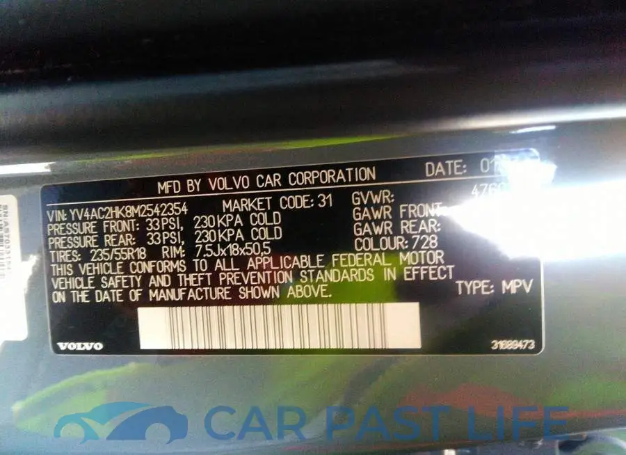 YV4AC2HK8M2542354# 9