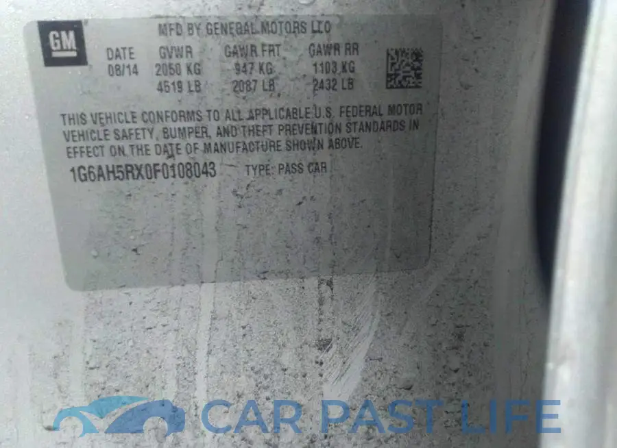 1G6AH5RX0F0108043# 9