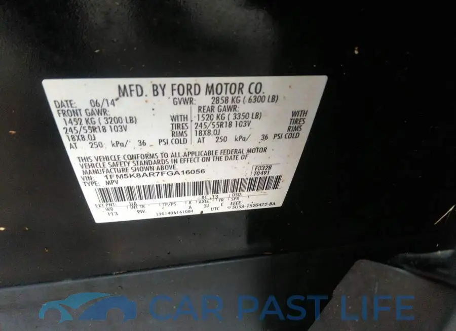 1FM5K8AR7FGA16056# 9