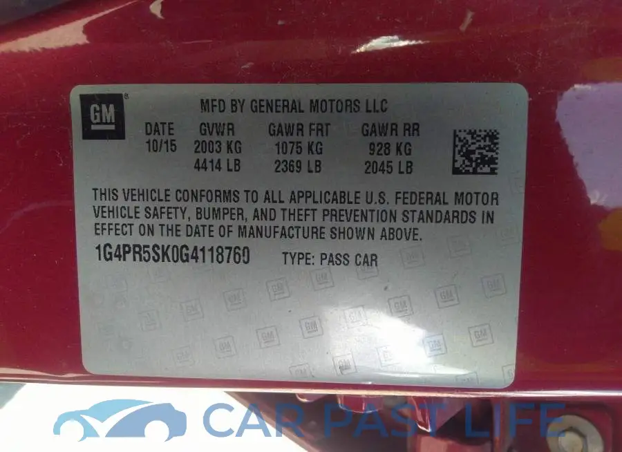 1G4PR5SK0G4118760# 9