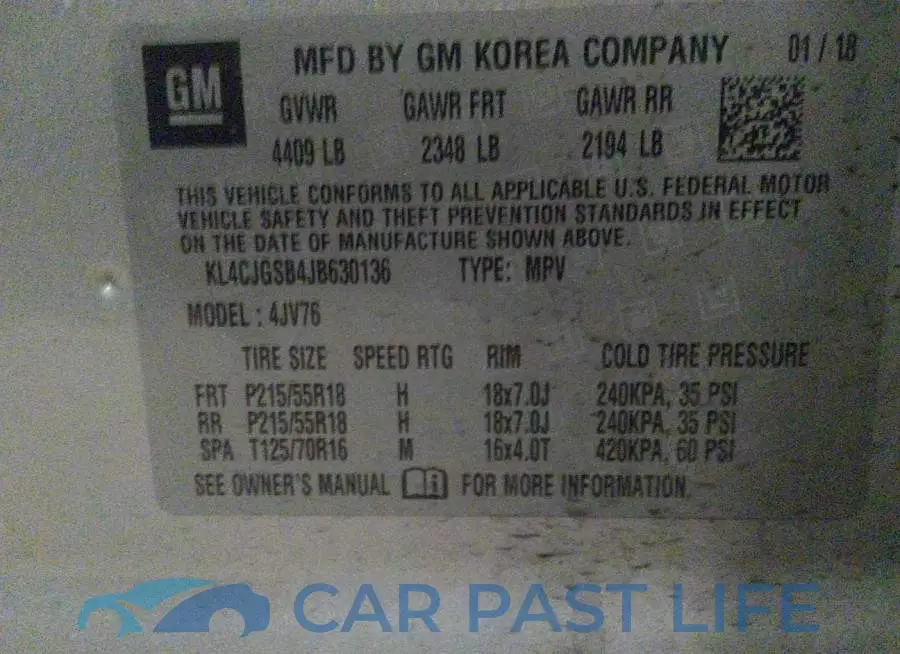 KL4CJGSB4JB630136# 9