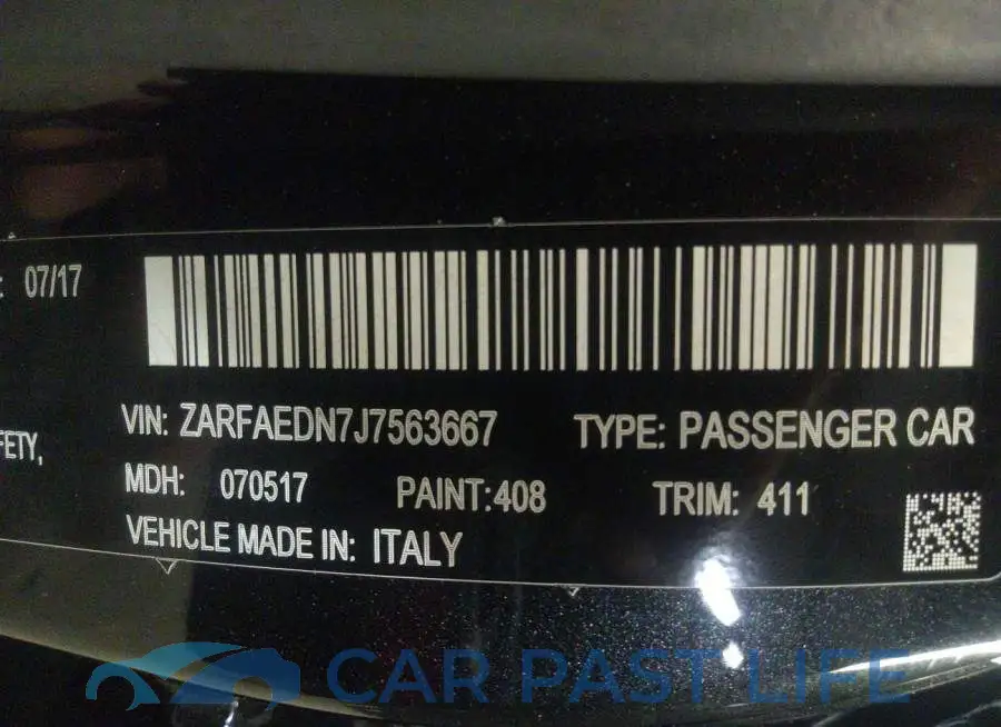 ZARFAEDN7J7563667# 9