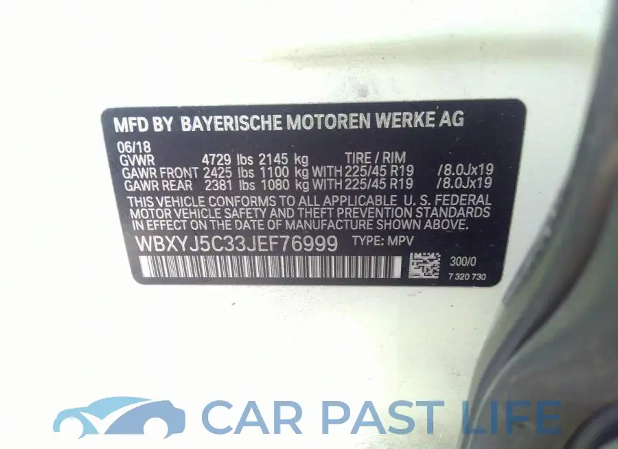 WBXYJ5C33JEF76999# 9