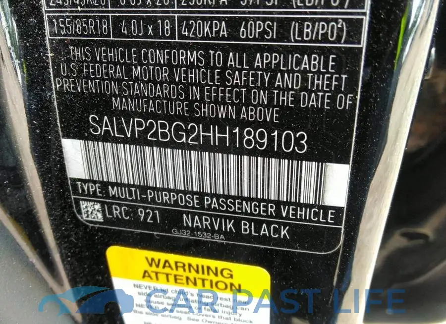 SALVP2BG2HH189103# 9