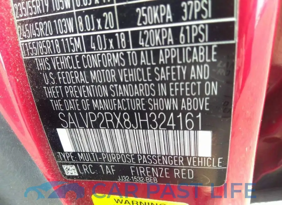 SALVP2RX8JH324161# 9