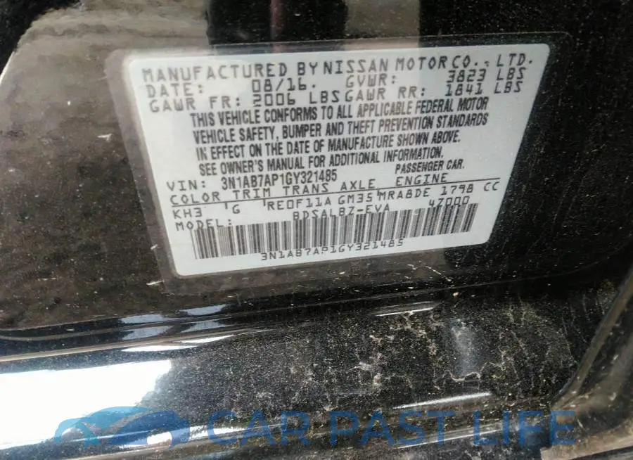 3N1AB7AP1GY321485# 9