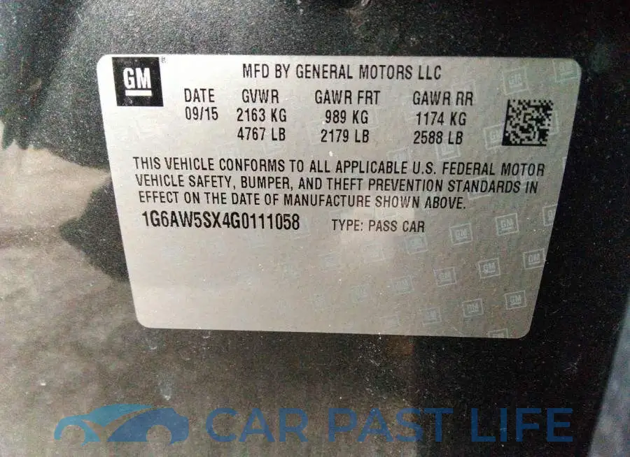 1G6AW5SX4G0111058# 9