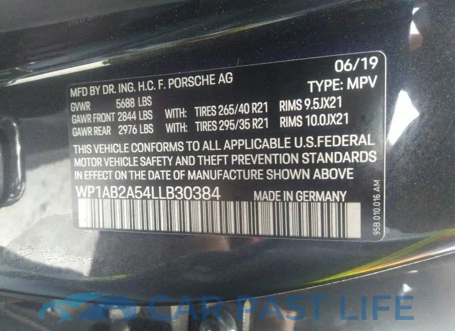 WP1AB2A54LLB30384# 9