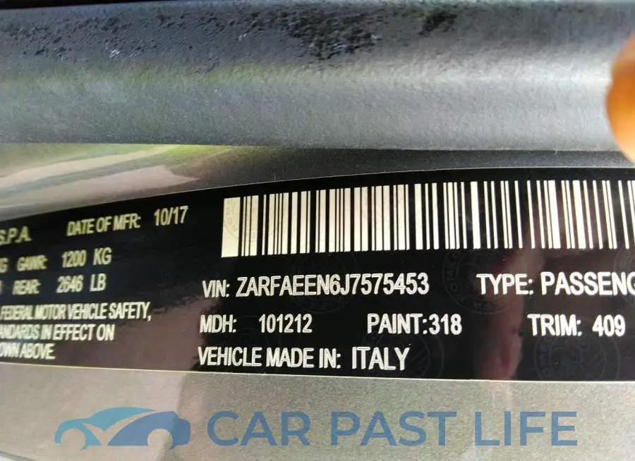ZARFAEEN6J7575453# 9
