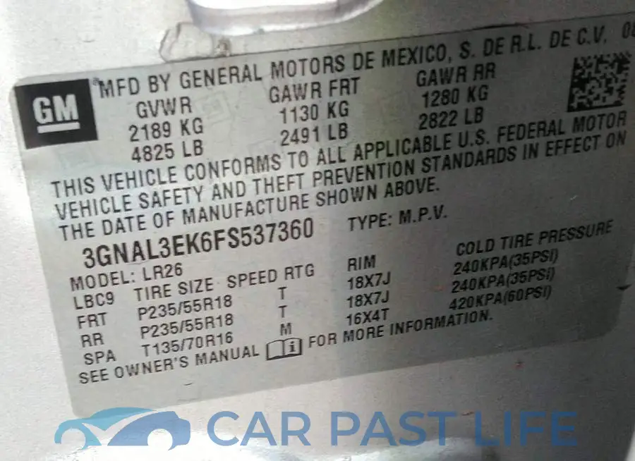 3GNAL3EK6FS537360# 9