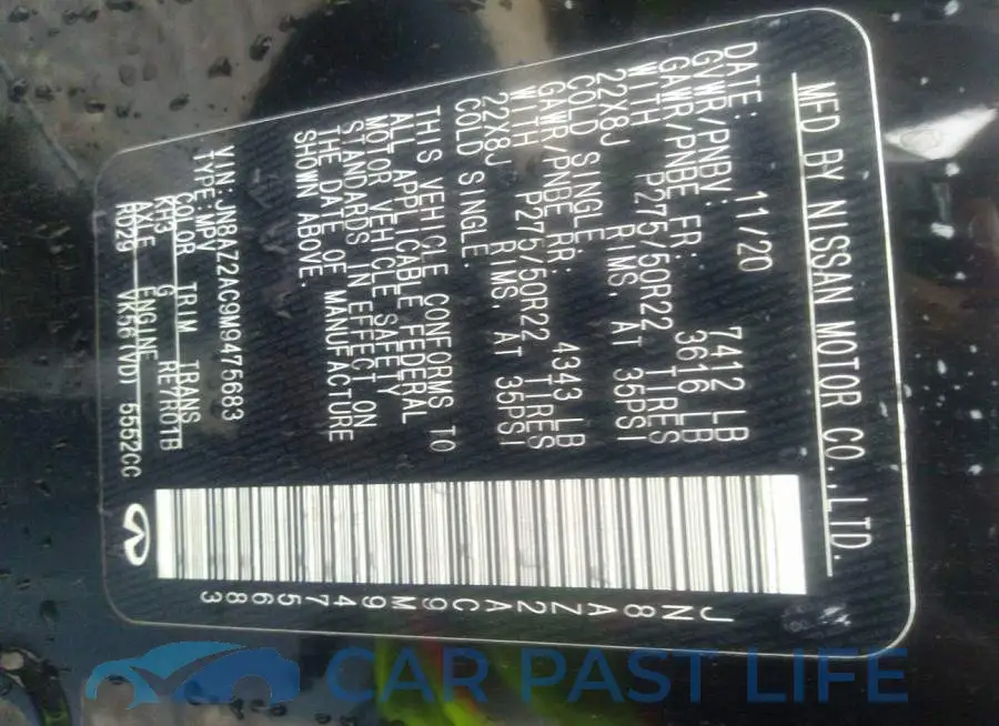 JN8AZ2AC9M9475683# 9