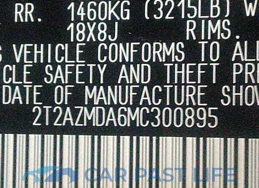 2T2AZMDA6MC300895# 9