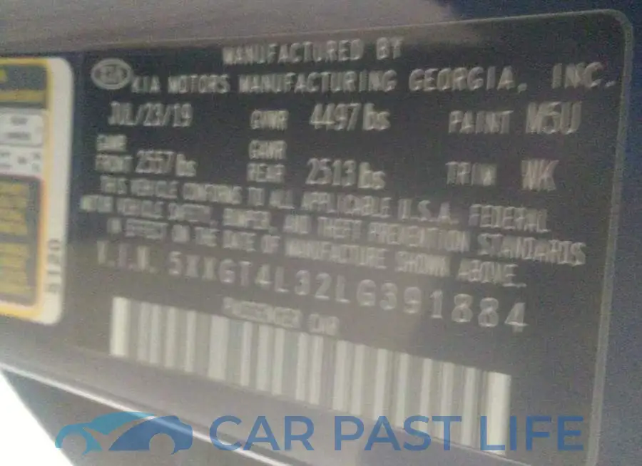 5XXGT4L32LG391884# 9