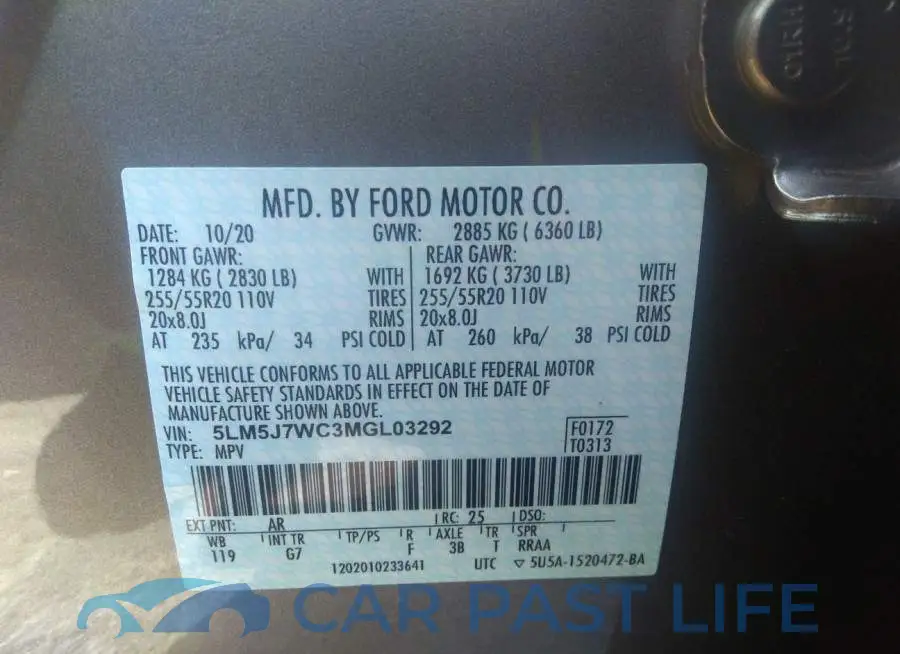 5LM5J7WC3MGL03292# 9