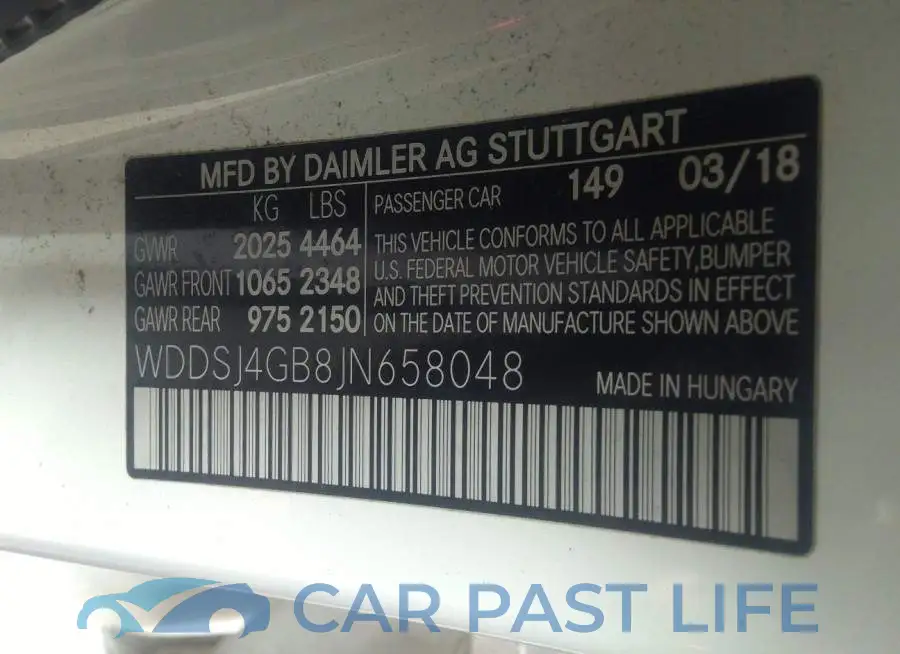 WDDSJ4GB8JN658048# 9