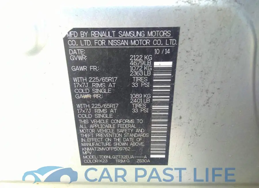 KNMAT2MV0FP509762# 9