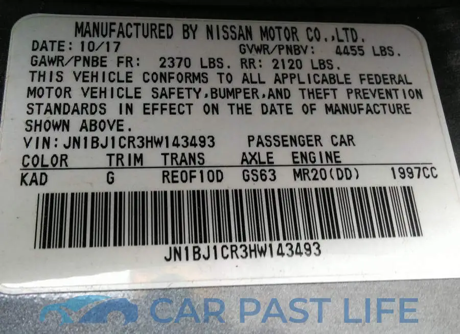 JN1BJ1CR3HW143493# 9