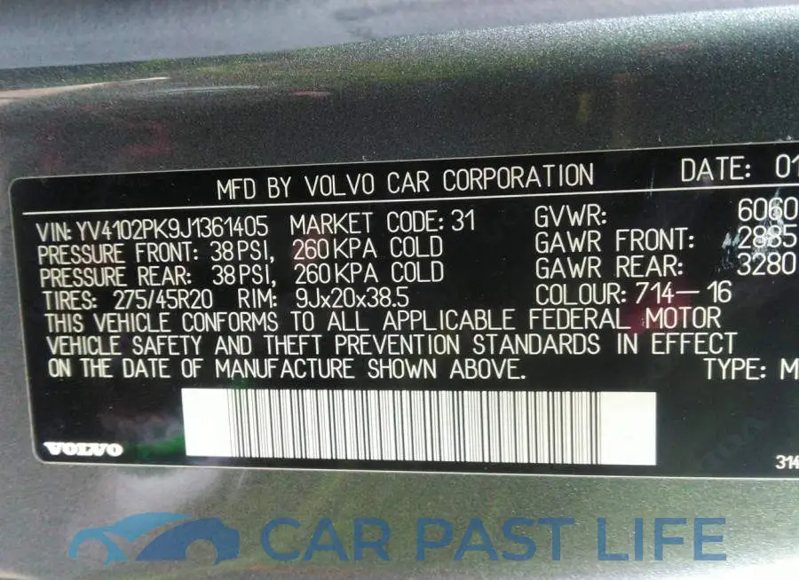 YV4102PK9J1361405# 9