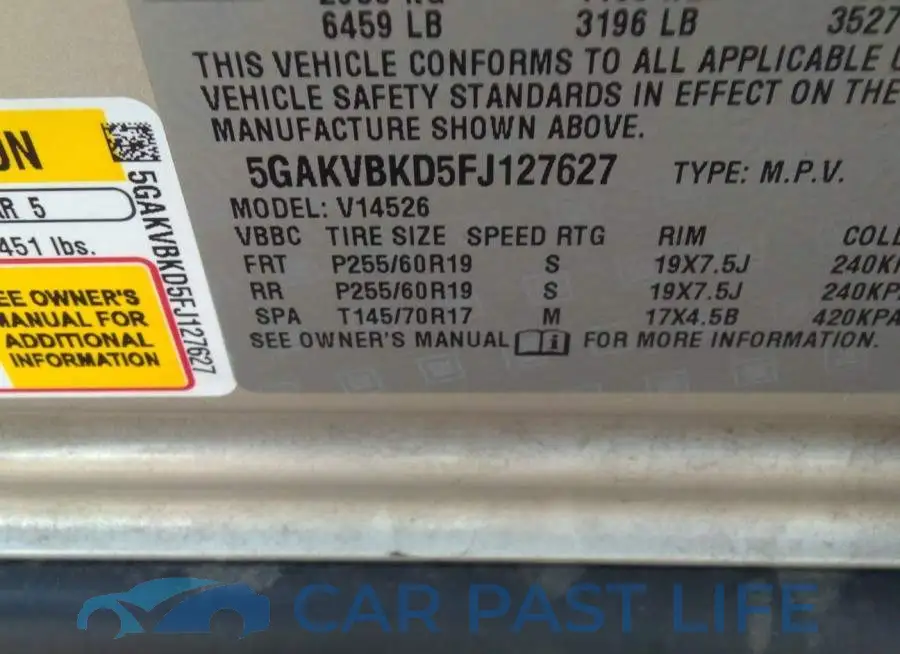 5GAKVBKD5FJ127627# 9