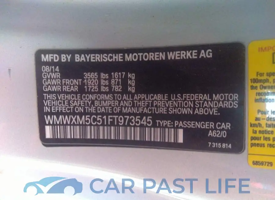 WMWXM5C51FT973545# 9