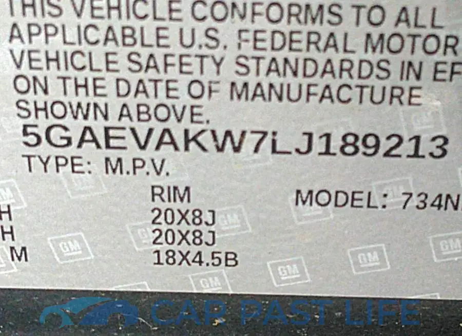 5GAEVAKW7LJ189213# 9