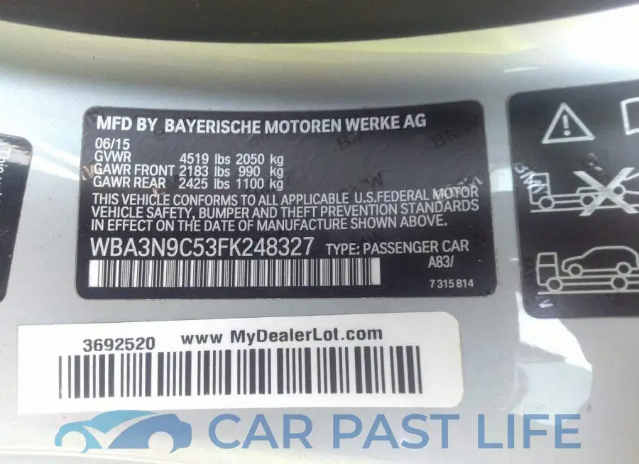 WBA3N9C53FK248327# 9