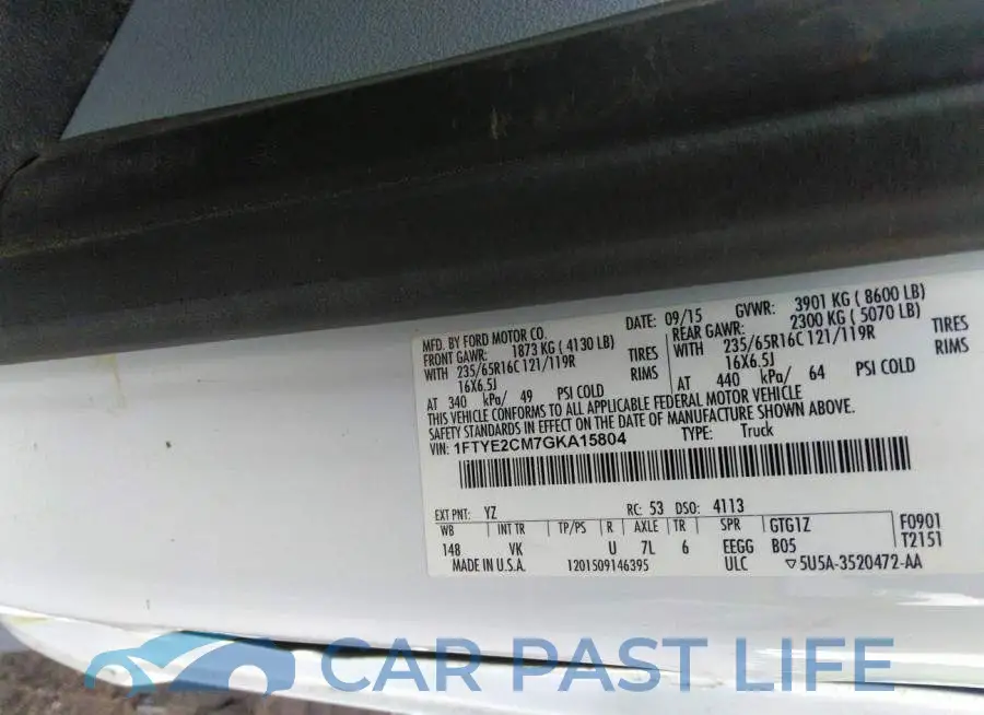 1FTYE2CM7GKA15804# 9