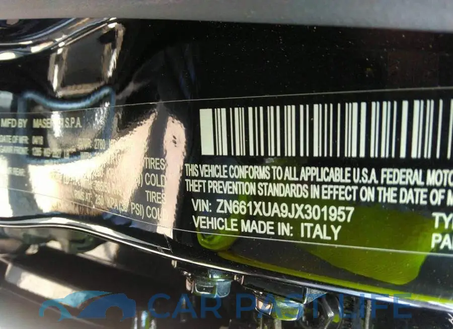 ZN661XUA9JX301957# 9