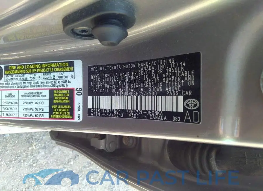 2T1BURHE5FC276500# 9