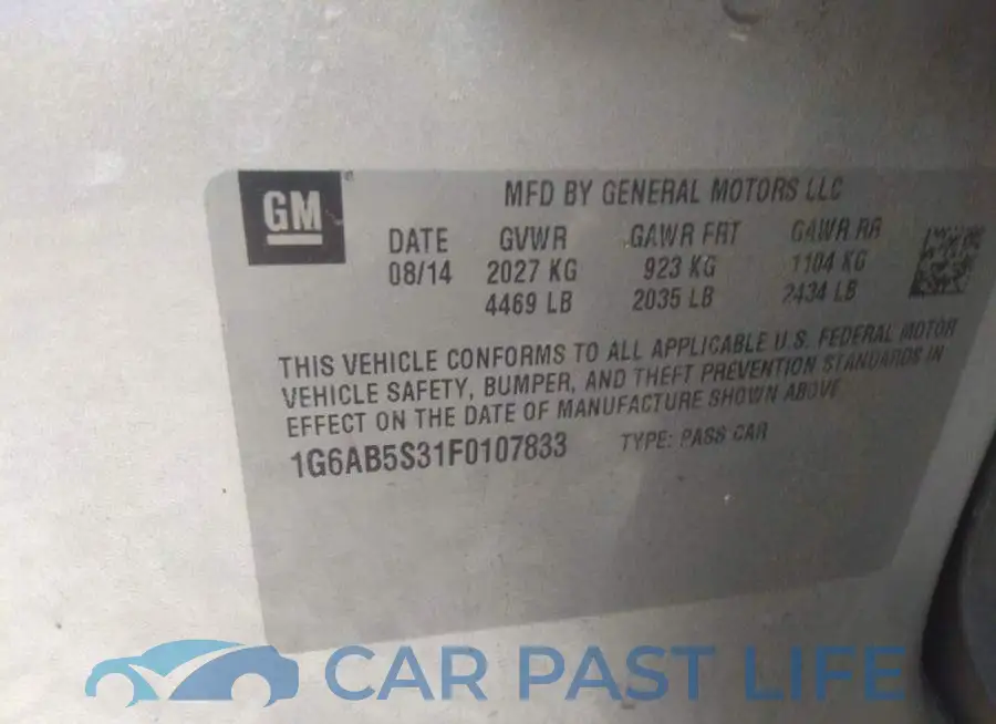 1G6AB5S31F0107833# 9