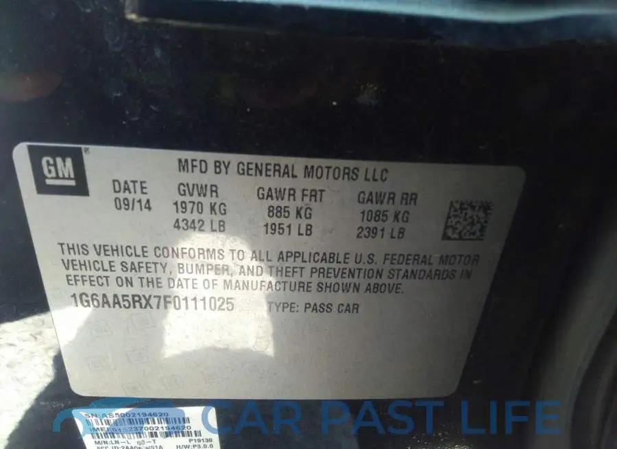 1G6AA5RX7F0111025# 9