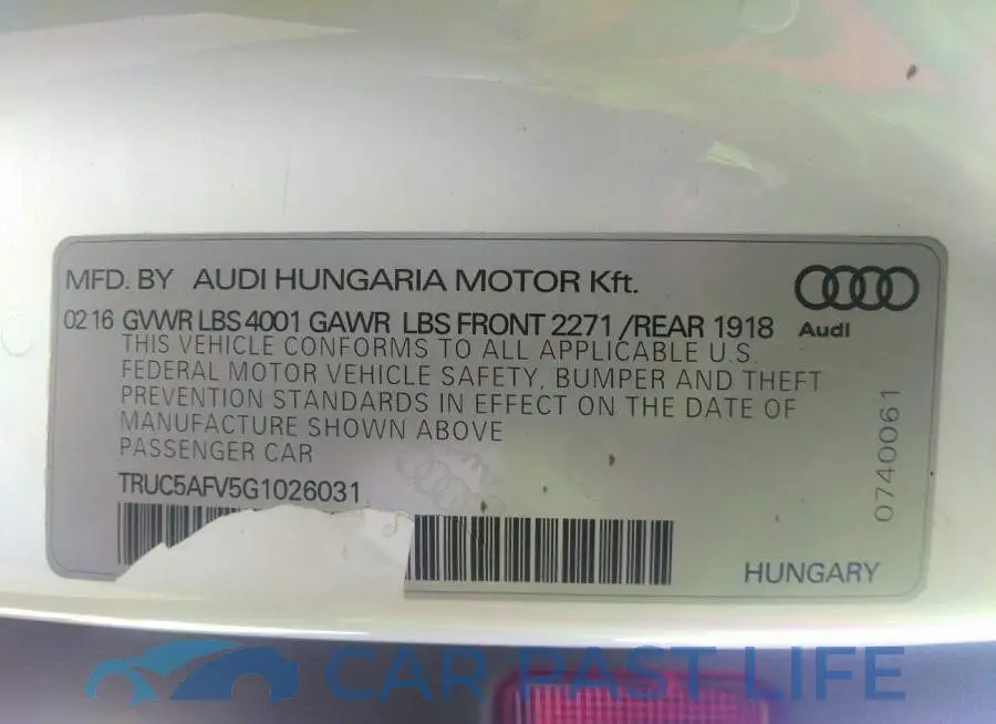 TRUC5AFV5G1026031# 9