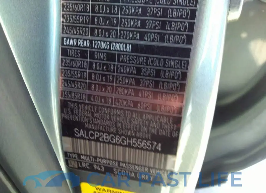 SALCP2BG6GH556574# 9