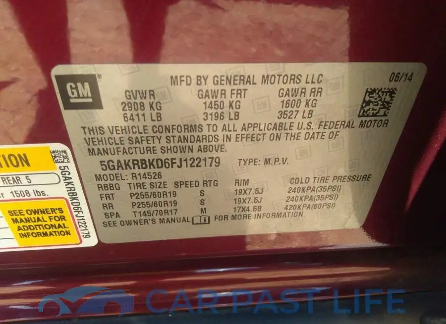 5GAKRBKD6FJ122179# 9