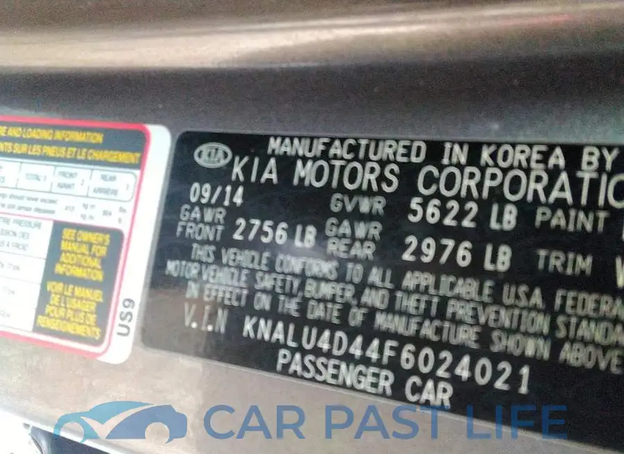 KNALU4D44F6024021# 9